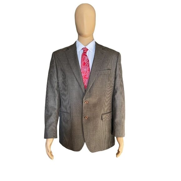RALPH Lauren Silk Wool Blend Men's Sports‎ Jacket Blazer Brown Herringbone 44R - Picture 8 of 13